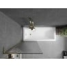 Mexen Next L Badewannenabtrennung 1-teilig 70 x 150 cm, Streifen, Gold - 895-070-000-03-09-50