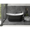 Mexen Montana freistehende Badewanne 180 x 90 cm, weiß/schwarz, Überlauf gunmetal - 52011809075-95