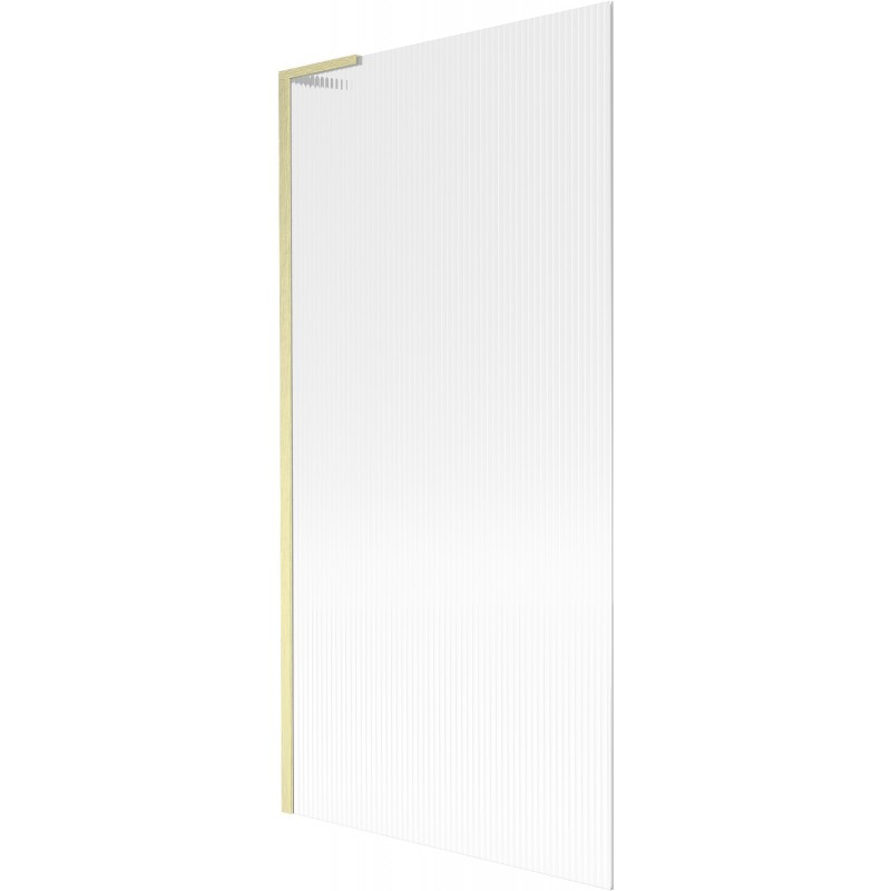 Mexen Next L Badewannenfaltwand 1-flügelig 90 x 150 cm, Streifen, Gold gebürstet - 895-090-000-03-09-55