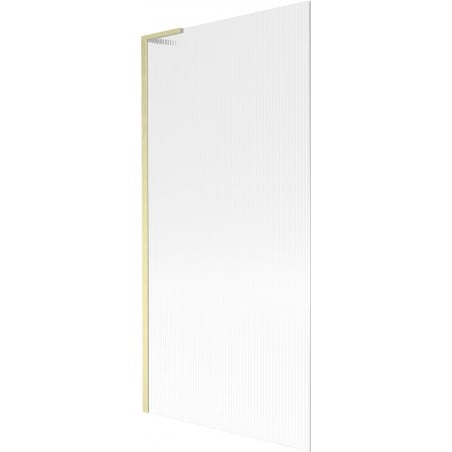 Mexen Next L Badewannenfaltwand 1-flügelig 90 x 150 cm, Streifen, Gold gebürstet - 895-090-000-03-09-55