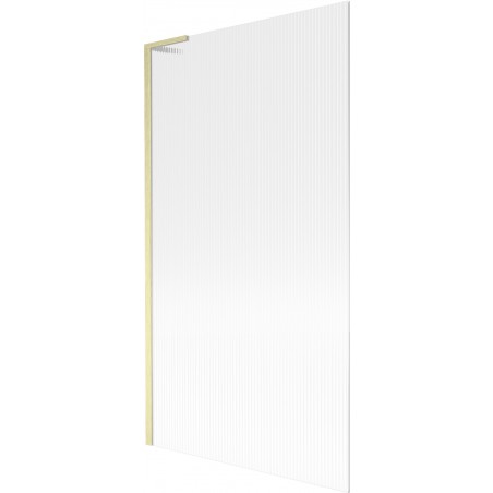 Mexen Next L Badewannenfaltwand 1-flügelig 100 x 150 cm, Streifen, gebürstetes Gold - 895-100-000-03-09-55