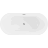 Mexen Luna freistehende Badewanne 150 x 75 cm, weiß, Überlauf Chrom - 52031507500-01
