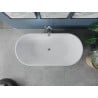 Mexen Luna freistehende Badewanne 160 x 75 cm, weiß, Überlauf Chrom - 52031607500-01