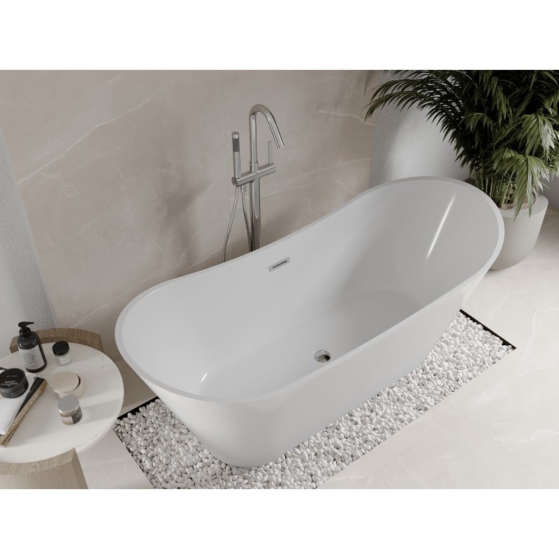 Mexen Celia freistehende Badewanne 170 x 75 cm, weiß, chrom Überlauf - 52331707500-01