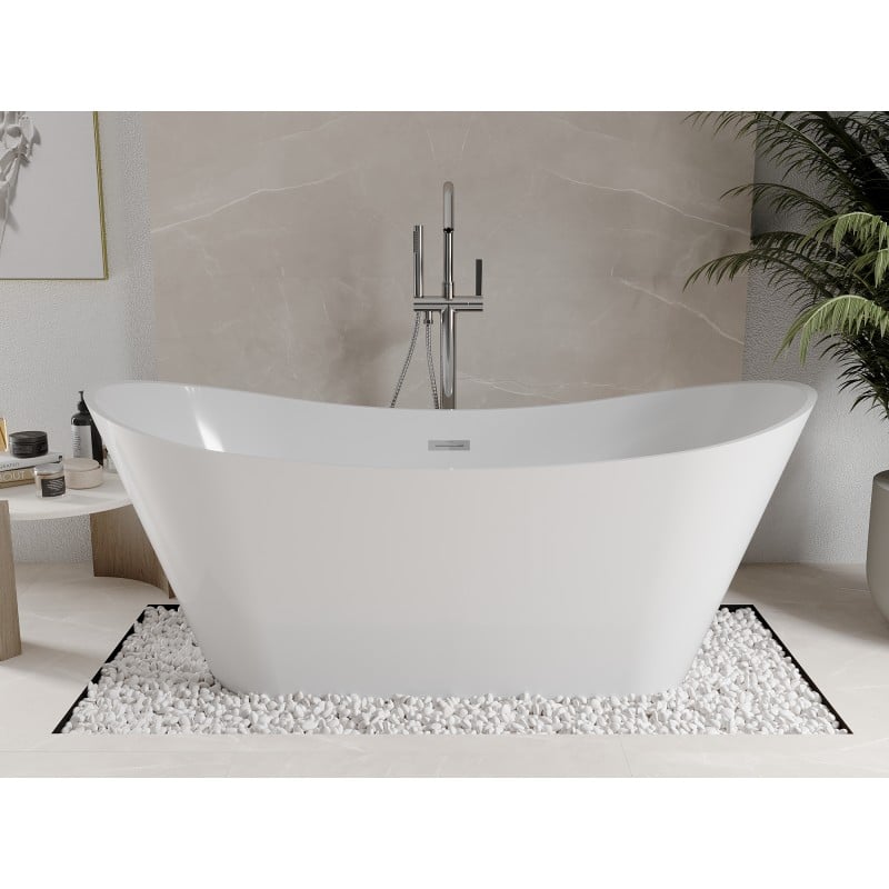 Mexen Celia freistehende Badewanne 170 x 75 cm, weiß, chrom Überlauf - 52331707500-01