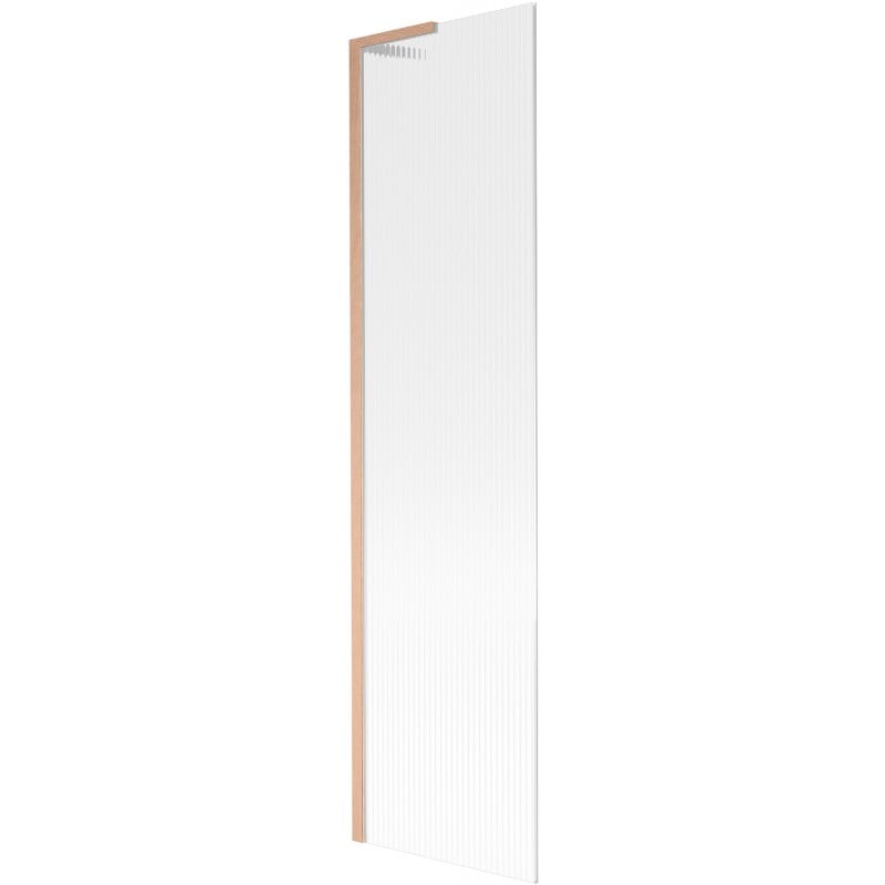 Mexen Next L Badewannenfaltwand 1-flügelig 50 x 150 cm, Streifen, gebürstetes Kupfer - 895-050-000-03-09-65