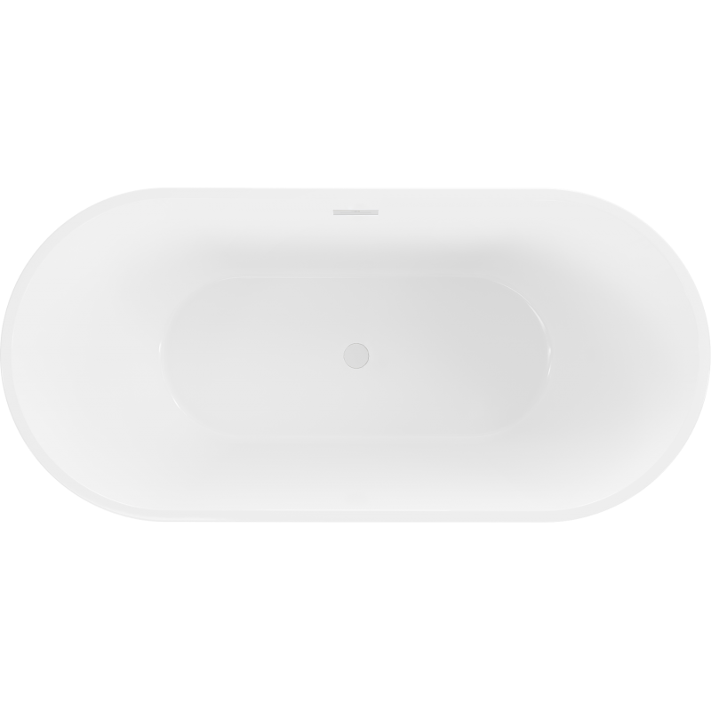 Mexen Luna freistehende Badewanne 160 x 75 cm, weiß, weißer Überlauf - 52031607500-20