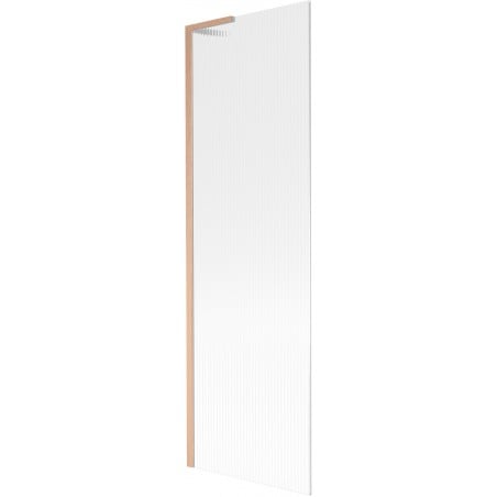 Mexen Next L Badewannenaufsatz 1-flügelig 60 x 150 cm, Streifen, gebürstetes Kupfer - 895-060-000-03-09-65