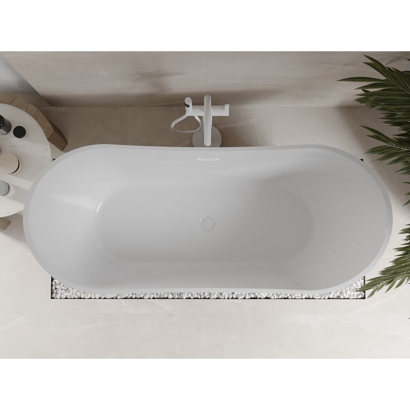 Mexen Celia freistehende Badewanne 170 x 75 cm, weiß, weißer Überlauf - 52331707500-20