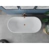 Mexen Luna freistehende Badewanne 150 x 75 cm, weiß, Überlauf Roségold - 52031507500-60