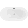 Mexen Luna freistehende Badewanne 150 x 75 cm, weiß, schwarzer Überlauf - 52031507500-70