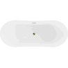 Mexen Celia freistehende Badewanne 170 x 75 cm, weiß, Überlauf gold - 52331707500-50