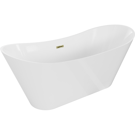 Mexen Celia freistehende Badewanne 170 x 75 cm, weiß, Überlauf gold - 52331707500-50