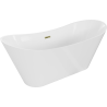 Mexen Celia freistehende Badewanne 170 x 75 cm, weiß, Überlauf gold - 52331707500-50