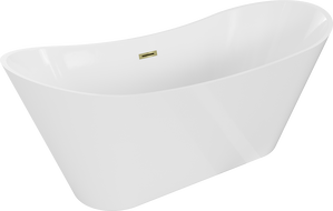 Mexen Celia freistehende Badewanne 170 x 75 cm, weiß, Überlauf gold - 52331707500-50
