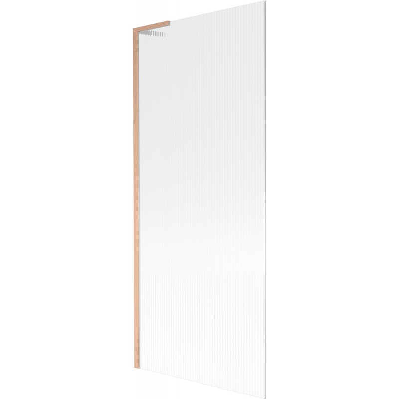 Mexen Next L Badewannenfaltwand 1-teilig 80 x 150 cm, Streifen, gebürstetes Kupfer - 895-080-000-03-09-65