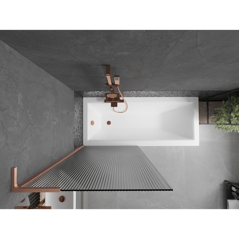 Mexen Next L Badewannenfaltwand 1-teilig 80 x 150 cm, Streifen, gebürstetes Kupfer - 895-080-000-03-09-65