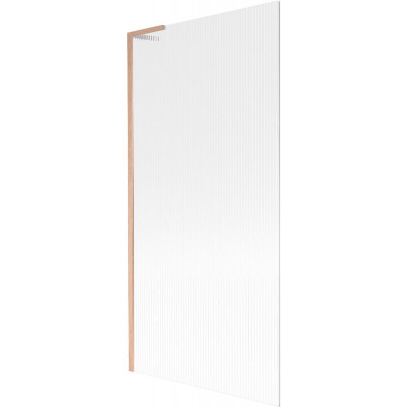 Mexen Next L Badewannenfaltwand 1-flügelig 90 x 150 cm, Streifen, gebürstetes Kupfer - 895-090-000-03-09-65