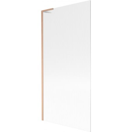 Mexen Next L Badewannenfaltwand 1-flügelig 90 x 150 cm, Streifen, gebürstetes Kupfer - 895-090-000-03-09-65