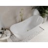 Mexen Celia freistehende Badewanne 170 x 75 cm, weiß, Überlauf gebürstet gold - 52331707500-55