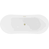 Mexen Celia freistehende Badewanne 170 x 75 cm, weiß, Überlauf gebürstet gold - 52331707500-55