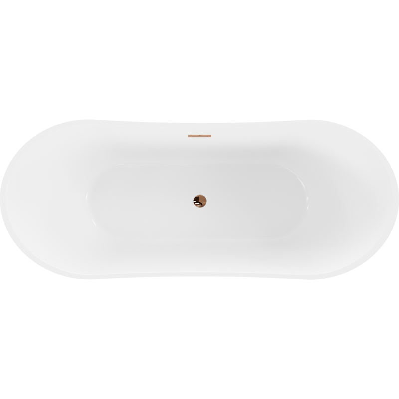 Mexen Celia freistehende Badewanne 170 x 75 cm, weiß, Überlauf Roségold - 52331707500-60