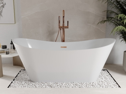 Mexen Celia freistehende Badewanne 170 x 75 cm, weiß, Überlauf Roségold - 52331707500-60