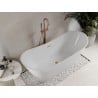 Mexen Celia freistehende Badewanne 170 x 75 cm, weiß, Überlauf gebürstetes Kupfer - 52331707500-65