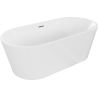 Mexen Luna freistehende Badewanne 180 x 80 cm, weiß, Überlauf Chrom - 52031808000-01