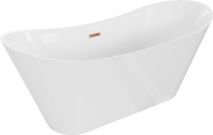 Mexen Celia freistehende Badewanne 170 x 75 cm, weiß, Überlauf gebürstetes Kupfer - 52331707500-65