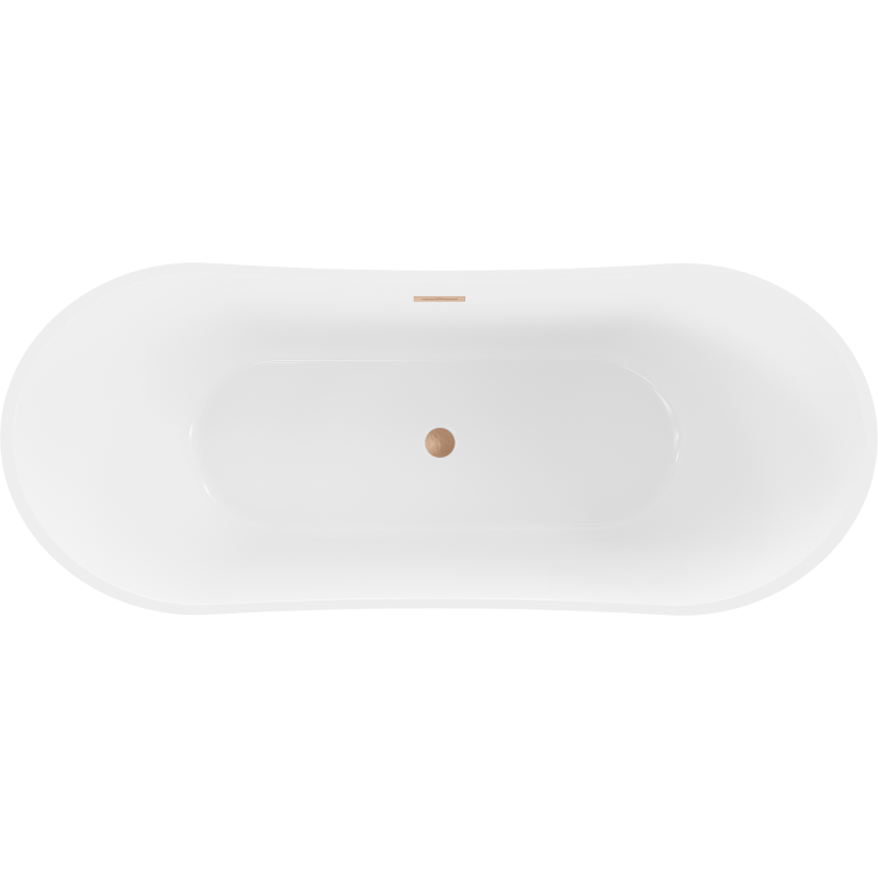 Mexen Celia freistehende Badewanne 170 x 75 cm, weiß, Überlauf gebürstetes Kupfer - 52331707500-65