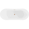 Mexen Celia freistehende Badewanne 170 x 75 cm, weiß, Überlauf gebürstetes Kupfer - 52331707500-65