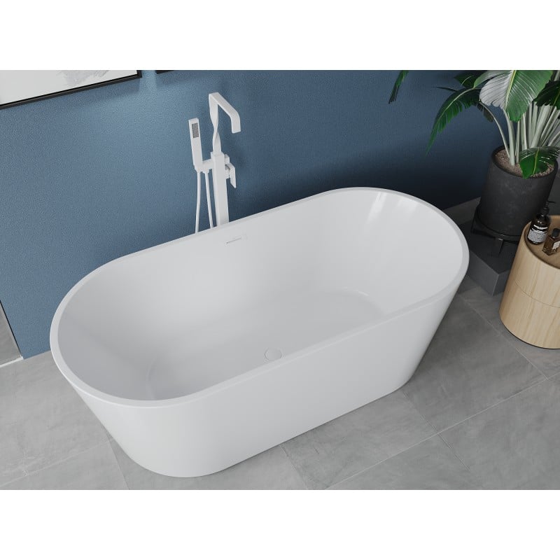 Mexen Luna freistehende Badewanne 170 x 80 cm, weiß, weißer Überlauf - 52031708000-20
