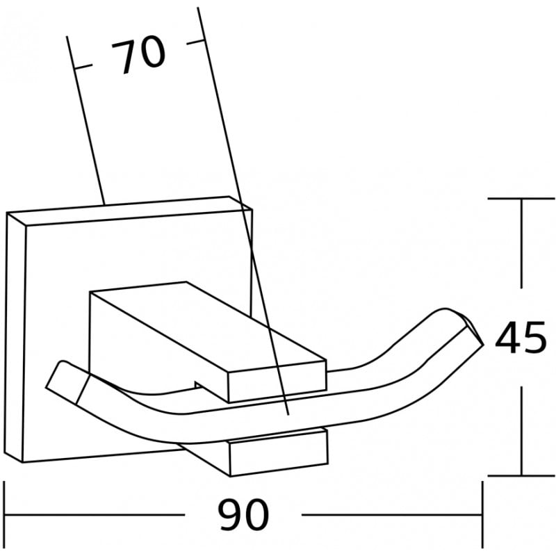 Mexen Vane doppelter Handtuchhaken, gold - 7020935-50