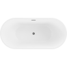 Mexen Luna freistehende Badewanne 180 x 80 cm, weiß, Überlauf gun gray gebürstet - 52031808000-66