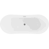 Mexen Celia freistehende Badewanne 170 x 75 cm, weiß, Überlauf gun gray gebürstet - 52331707500-66