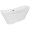 Mexen Celia freistehende Badewanne 170 x 75 cm, weiß, Überlauf gun gray gebürstet - 52331707500-66