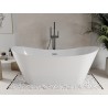 Mexen Celia freistehende Badewanne 170 x 75 cm, weiß, Überlauf gun gray gebürstet - 52331707500-66