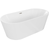 Mexen Luna freistehende Wanne 170 x 80 cm, weiß, Überlauf gebürsteter Nickel - 52031708000-97