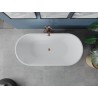 Mexen Luna freistehende Badewanne 170 x 80 cm, weiß, Überlauf gebürstetes Kupfer - 52031708000-65