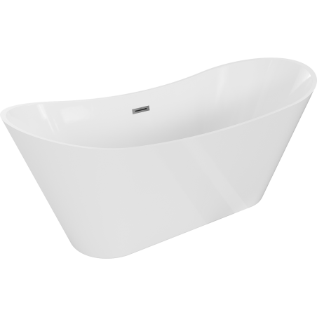 Mexen Celia freistehende Badewanne 170 x 75 cm, weiß, Überlauf Gun Metal - 52331707500-95