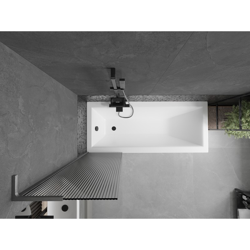 Mexen Next L Badewannenfaltwand, 1-flügelig 50 x 150 cm, Streifen, gebürstetes Gun Gray - 895-050-000-03-09-66
