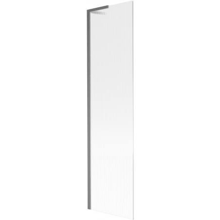 Mexen Next L Badewannenfaltwand, 1-flügelig 50 x 150 cm, Streifen, gebürstetes Gun Gray - 895-050-000-03-09-66