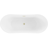 Mexen Celia freistehende Badewanne 170 x 75 cm, weiß/schwarz, Überlauf gold gebürstet - 52331707575-55
