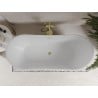 Mexen Celia freistehende Badewanne 170 x 75 cm, weiß/schwarz, Überlauf gold gebürstet - 52331707575-55