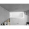 Mexen Vega Rechteckige Badewanne 180 x 80 cm mit Verkleidung und 1-flügeliger Duschabtrennung 80 cm, transparent, Chrom