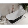 Mexen Celia freistehende Badewanne 170 x 75 cm, weiß/schwarz, Überlauf roségold - 52331707575-60