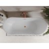 Mexen Celia freistehende Badewanne 170 x 75 cm, weiß/schwarz, Überlauf roségold - 52331707575-60