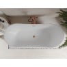 Mexen Celia freistehende Badewanne 170 x 75 cm, weiß/schwarz, Überlauf gebürstetes Kupfer - 52331707575-65