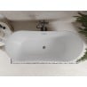 Mexen Celia freistehende Badewanne 170 x 75 cm, weiß/schwarz, Überlauf gebürstet gun gray - 52331707575-66